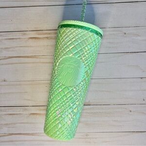 Starbucks Iridescent Mermaid Green Gem Cut Venti Cold Cup Tumbler 24oz NEW